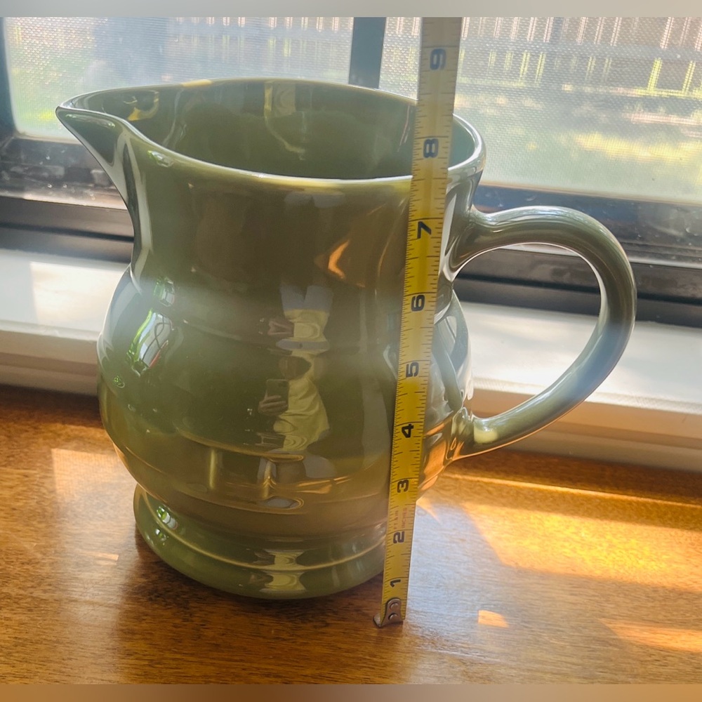 Longaberger Green Ceramic Pitcher, no chips or cracks